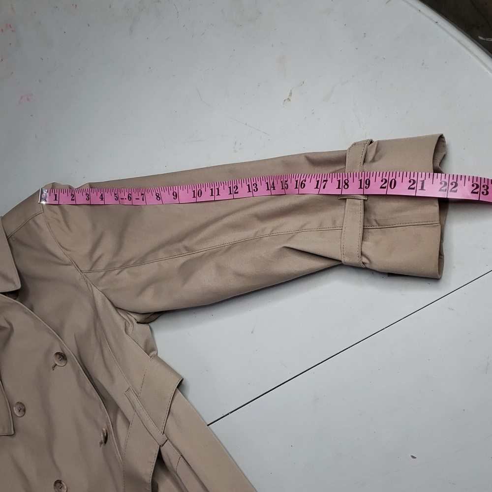 Vintage London Fog Combed Cotton Belted Trench Coat Size 8 Petite USA Classic - Picture 12 of 16